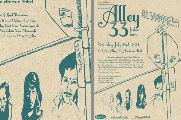 Illustration and poster design Alley 33 Fashion Event